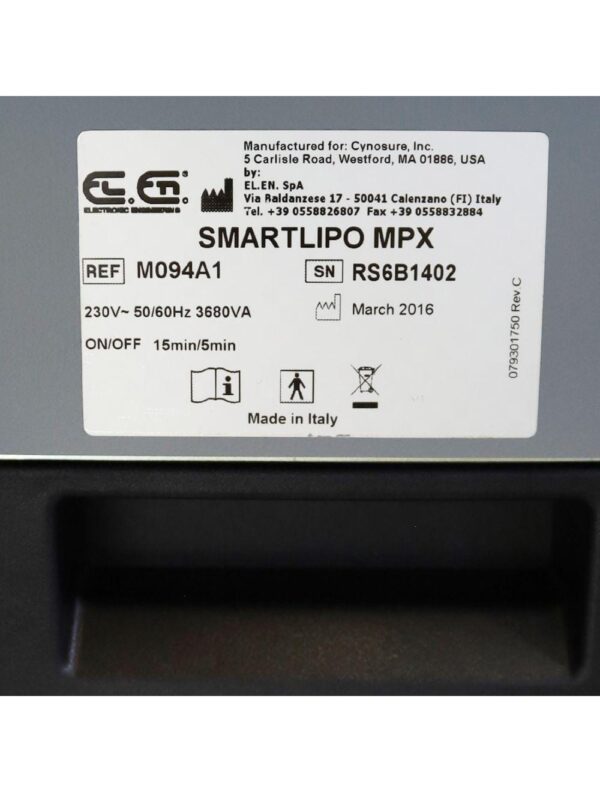 Never Used 2016 Cynosure SmartLipo MPX 1064 1320 Body Sculpt Laser System M094A1