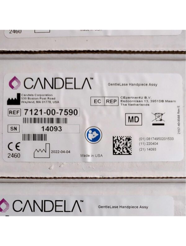 Candela GentleLase Plus Handpiece Assembly No Fiber Factory NEW 7121-00-7590 (14093sn)