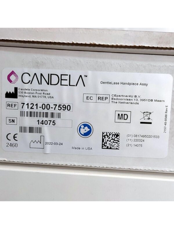 Candela GentleLase Plus Handpiece Assembly No Fiber Factory NEW 7121-00-7590 (14075sn)