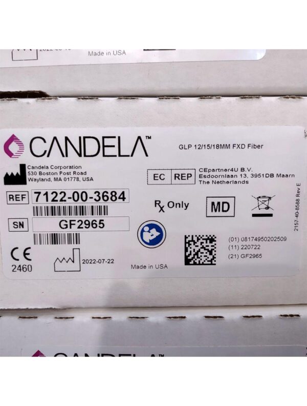 Candela GentleLase Plus Fiber Assembly 12/15/18mm Factory NEW 7122-00-3684 (GF2965)