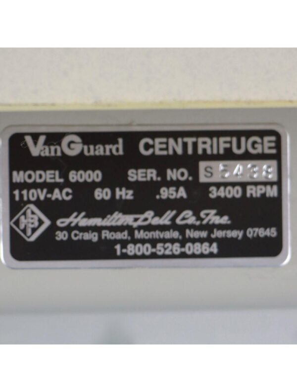 SmithKline Beecham Clinical Laboratories Vanguard V6000 Centrifuge