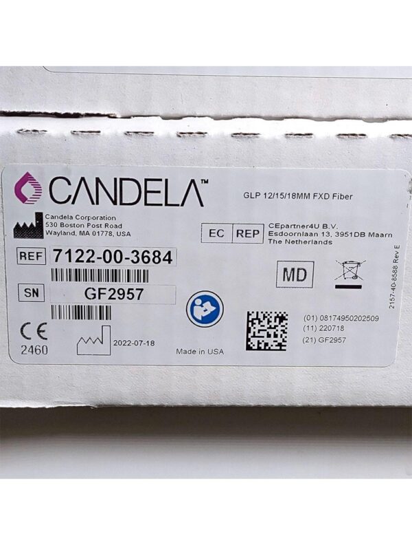 Candela GentleLase Plus Fiber Assembly 12/15/18mm Factory NEW 7122-00-3684 (GF2957)