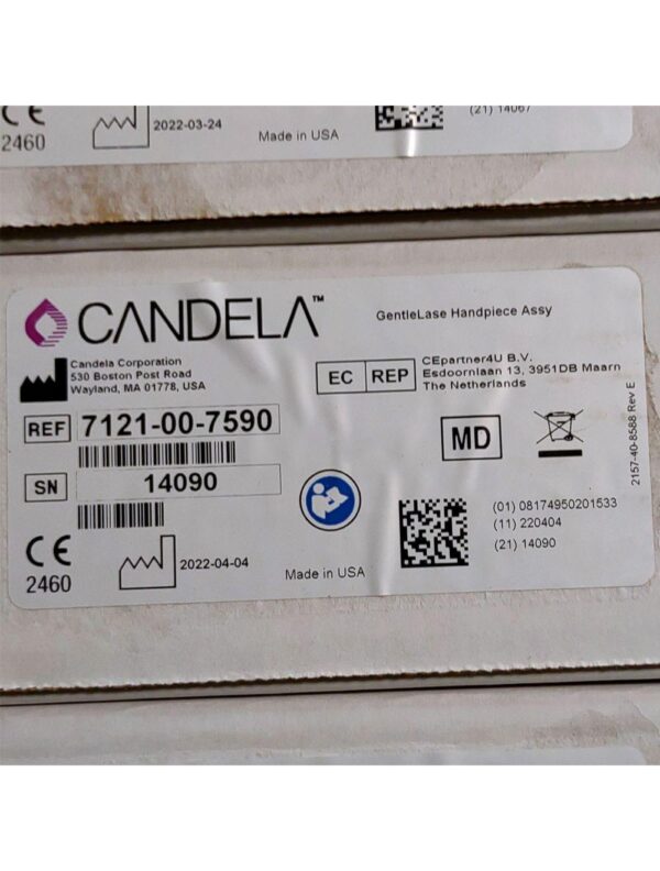 Candela GentleLase Plus Handpiece Assembly No Fiber Factory NEW 7121-00-7590 (14090sn)