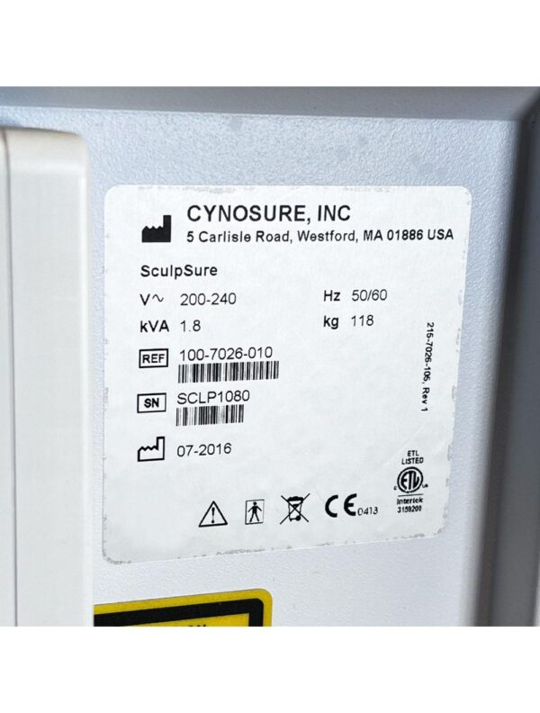 2016 Cynosure SculpSure 1060nm Diode Laser Non-Invasive Body Contour Sculpting