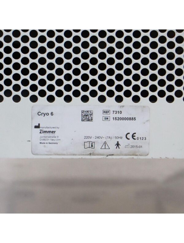 2015 Zimmer Cryo 6 Chiller Cold Air Therapy Spot Cooling Treatment System Cryo