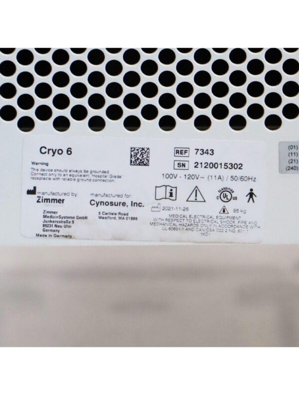 Zimmer Cynosure Cryo 6 Patient Epidermal Cryo Therapy Chiller Device System