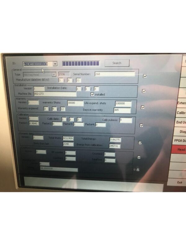 2011 Lumenis M22 Multi-Spot NdYAG 1064 nm YAG Laser Handpiece 4,211,909 SHOTS