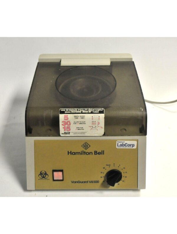 20240926030622-66f4cfaeee5c9.jpg Hamilton Bell Van Guard V6500 Centrifuge Model 6000 6 Slot Rotor Van Guard Timer