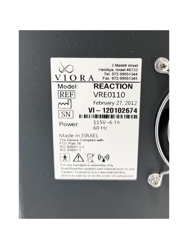 2012 Viora REACTION Body Contouring Skin Tightening Contour RF System