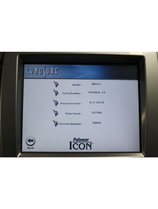 2014 Palomar Cynosure Icon Laser IPL 1 HP Max G Pigmented Lesions MaxG 50K Pulse