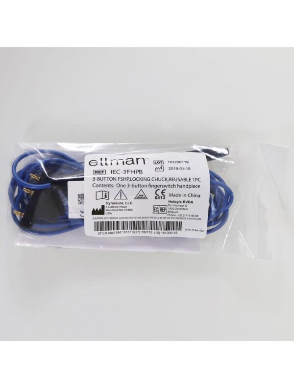 Ellman Pelleve Cynosure IEC 3-Button Fingerswitch Handpiece Reusable IEC-3FHPB