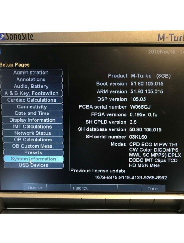 SonoSite M-Turbo Ultrasound System Leg Veins Portable MTurbo Sono Site 2010