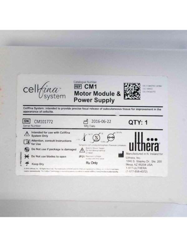 Ultherapy Ulthera CellFina System CM1 Motor Module & Power Supply - CM101772