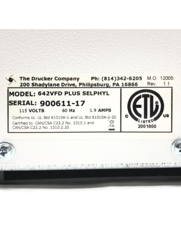 Drucker Company 642VFD Plus Sephyl PRP Plasma Centrifuge Aesthetic Factors