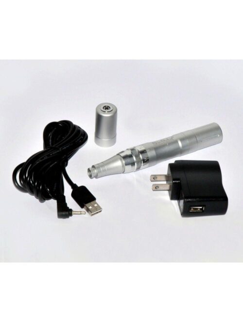 SkinStylus Microneedling Silver Pen & Battery & Charger Set 4-Pin Contact Type