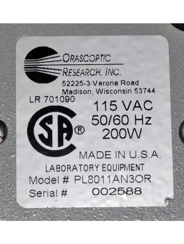 ZEON Orascoptic Fiber Optic Light Source Illuminator Dental Model# PL8011AN3OR