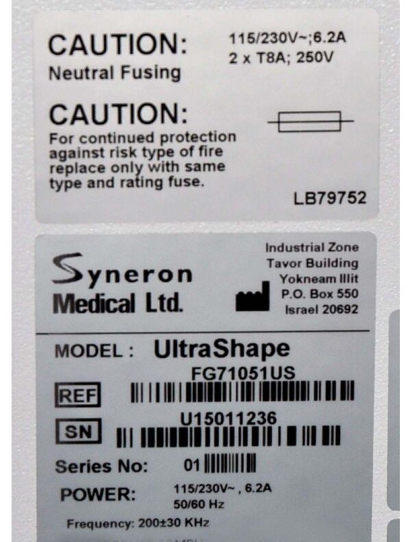 SYNERON 2015 UltraShape Ultrasound Body Contouring Laser Candela Ultra Shape