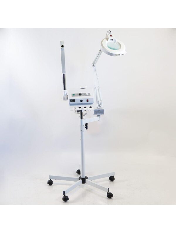 20240926061800-66f4fc98c14ea.jpg Facial Steamer Mobile 3 in 1 Beauty Instrument Rolling M-2005D Salon Spa 5x Lens