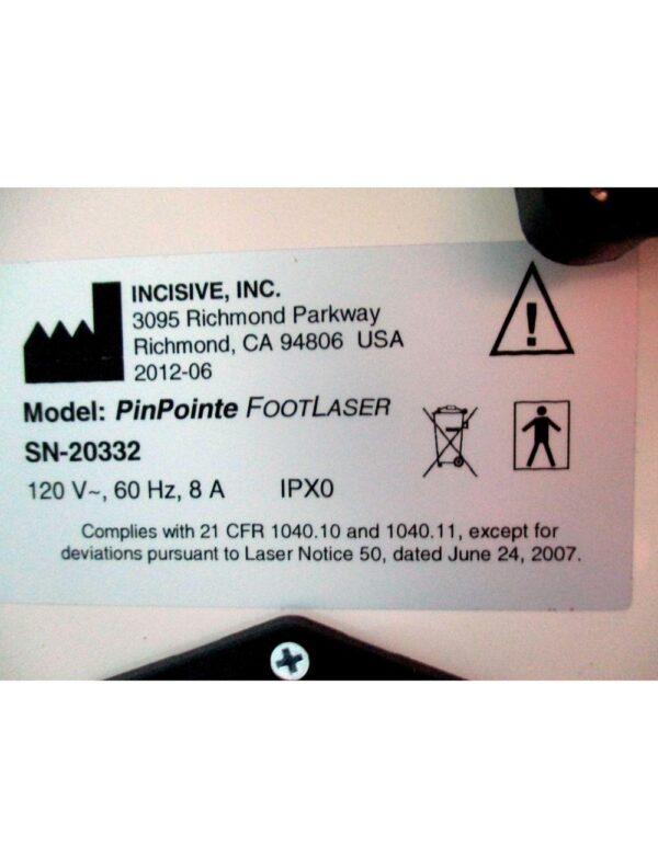2012 NuvoLase PinPointe Laser FOOTLASER Clear Nails - Onychomycosis Nail Fungus