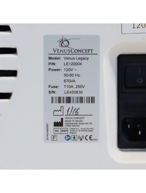 2016 Venus Concept Venus Legacy Radio Frequency Cellulite Wrinkle Reduction RF
