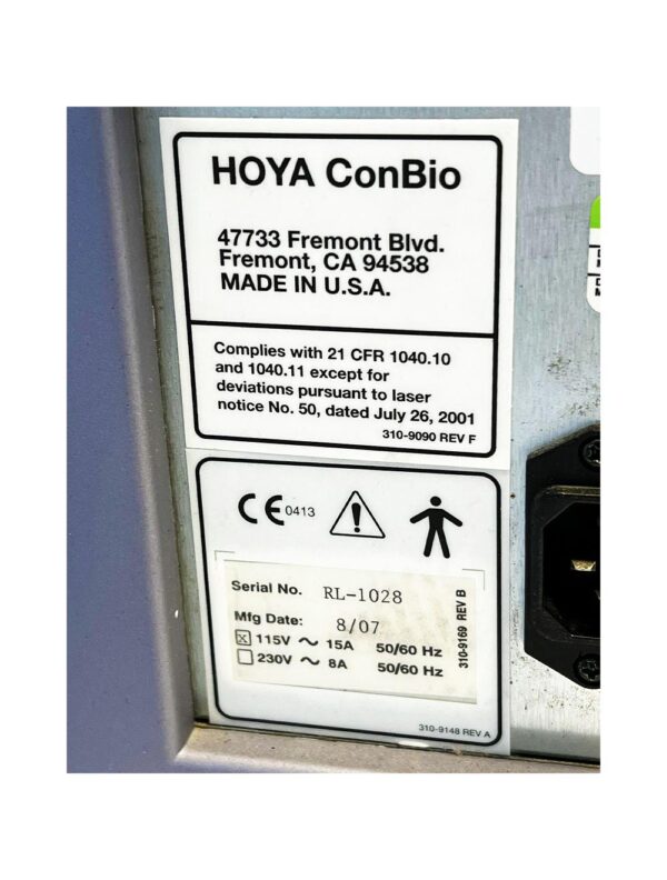 2007 Cynosure ConBio RevLite Q-Switched Nd:YAG Laser Tattoo Removal System