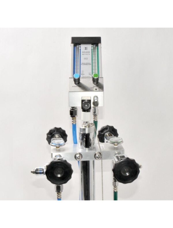 Belmed PC7 Analgesia Flowmeter Nitrous Oxide N2O Oxygen Portable Stand Dental