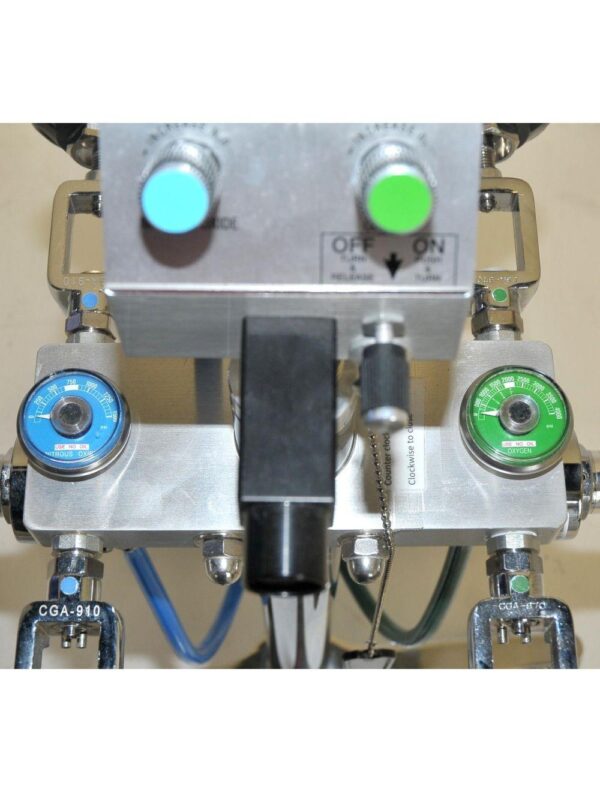 Belmed PC7 Analgesia Flowmeter Nitrous Oxide N2O Oxygen Portable Stand Dental