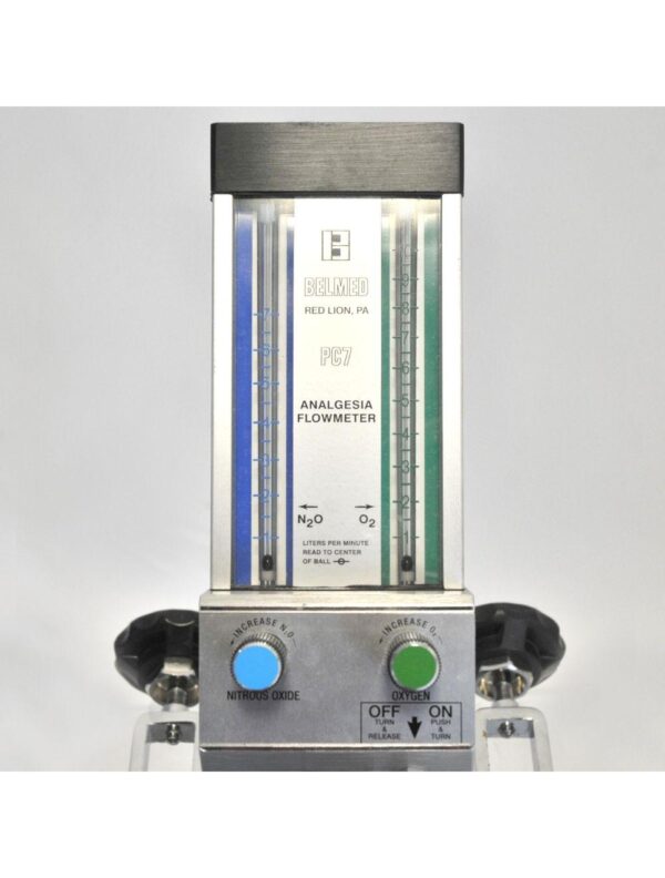Belmed PC7 Analgesia Flowmeter Nitrous Oxide N2O Oxygen Portable Stand Dental