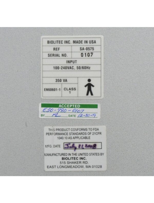 BioLITEC LipoForm 980 nm Laser CERALAS E 30w 30 Watt Leg Veins Bio LITEC SA-0575