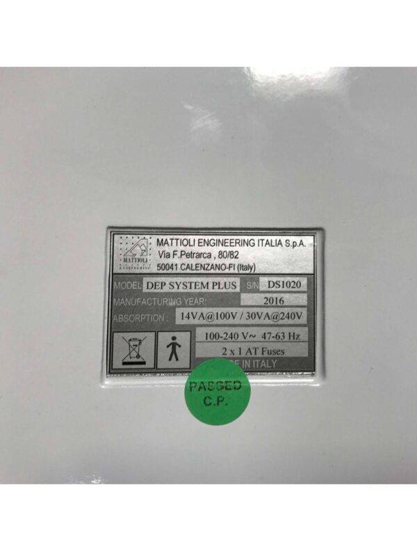 2016 Mattioli DEP System Plus DermoElectroPoration - Iontophoresis Device