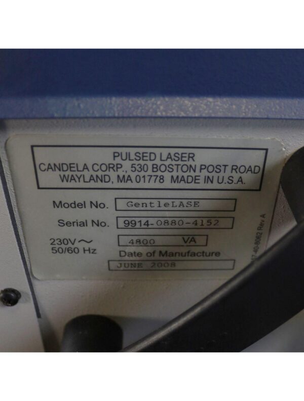 2008 Candela GentleLASE Mini GL Pulsed Laser Alexandrite MGL 755nm Gentle Lase
