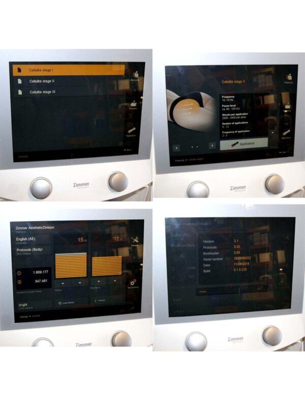 2016 Zimmer ZWave Pro Cellulite Treatment Body Contouring System 1.8mil Pulses 547k Pulses