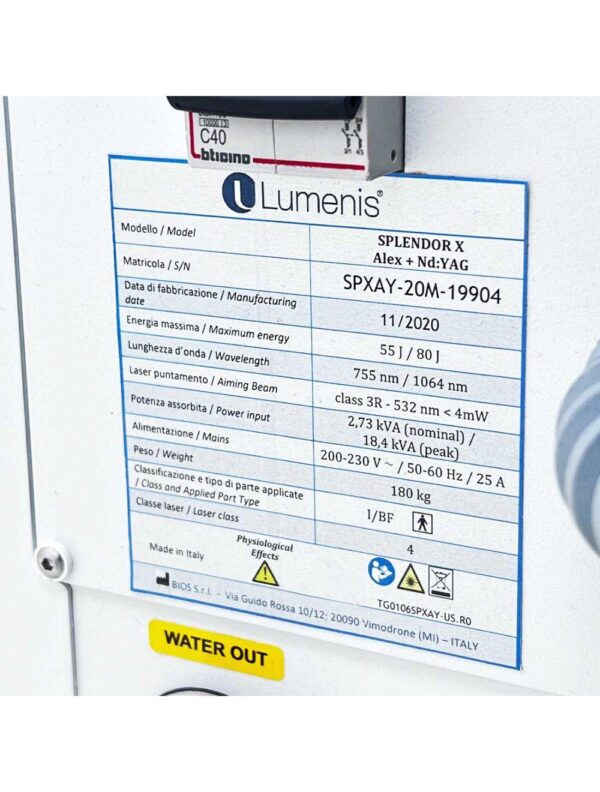 2020 Lumenis Splendor X Alex Nd YAG Laser Hair Removal Alexandrite 755 1064 nm