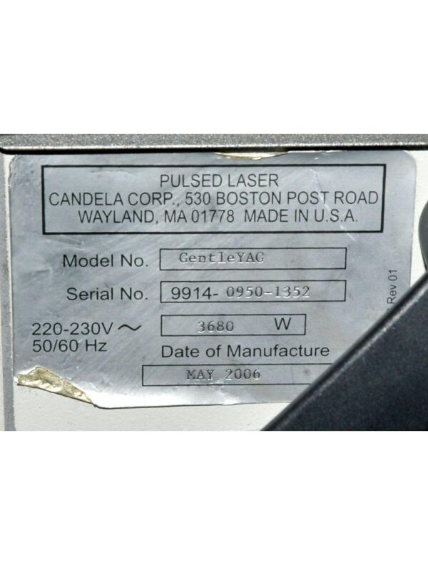 20240926081725-66f51895a8d36.jpg Candela GentleYAG Mini Nd YAG Laser Gentle YAG 1 Handpiece 12/15/18mm HR 1064nm