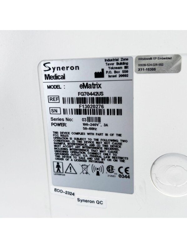 Syneron eMatrix Skin Rejuvenation TableTop System Sublative RF Wrinkles e Matrix