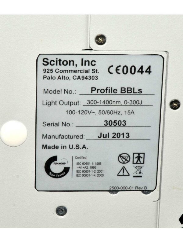 Sciton Profile BBLs Laser Broad Band Light Pigment Hair Removal Vascular Loaded
