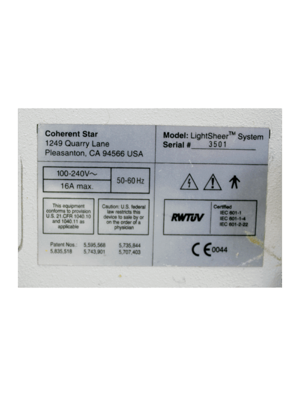20240926092923-66f5297341935.png Coherent Star LightSheer EC 810 Diode Hair Removal Laser Light Sheer System