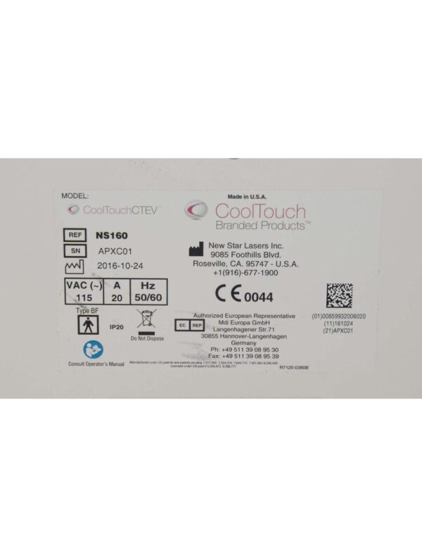 2016 New Star CoolTouch CTEV NS160 NdYAG 1320nm Cosmetic Laser Leg Veins CVI