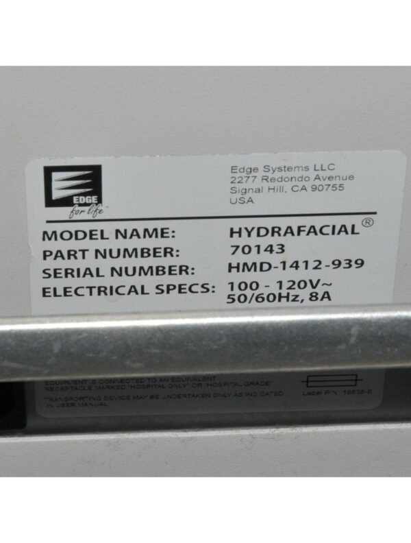 2014 Edge Systems Hydrafacial MD Dermabrasion Skin Therapy Detoxify Hydra Facial