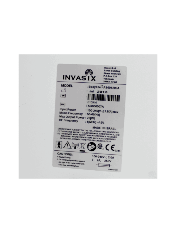 Invasix BodyTite Fractora 2013 TiteFX BodyFX Fractional Restore Skin INMODE