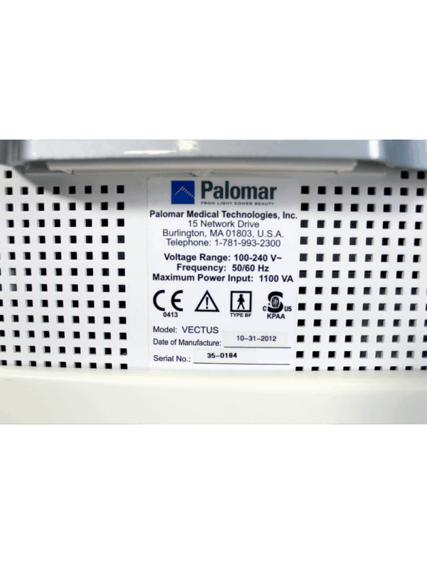 2012 Cynosure Palomar Vectus Laser System Hair Removal 810 Diode - w/Skintel HR