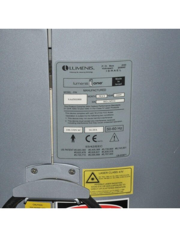 2005 Lumenis Lume1 Laser Universal IPL & Multi-Spot Nd YAG HP LumeOne Lume One