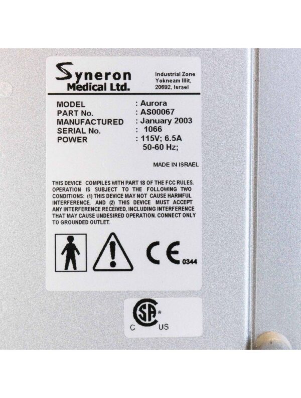 2003 Syneron AURORA IPL Hair Removal Skin Rejuvenation DS SRA ST ReFirme 4 HPs