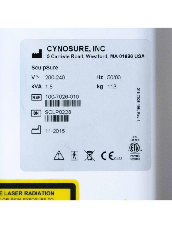 2015 Cynosure SCULPSURE Diode Laser Non-Invasive 1060 Body Sculpting Contouring