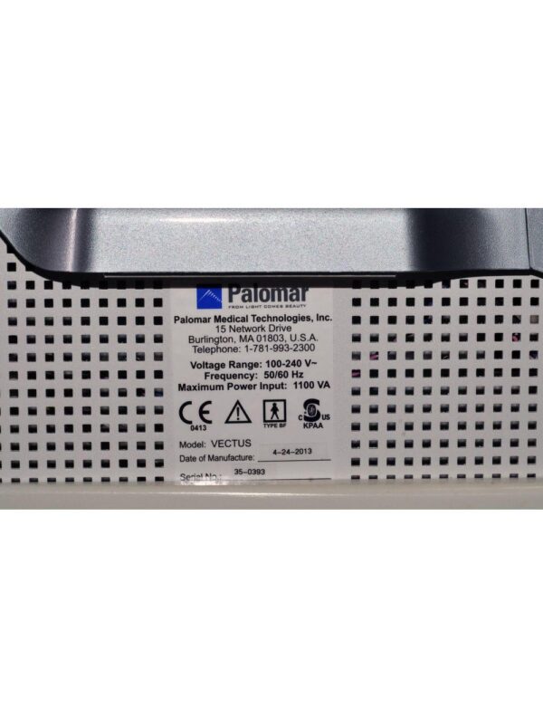 2013 Palomar Vectus 810 Diode Hair Removal High Volume Laser System HR