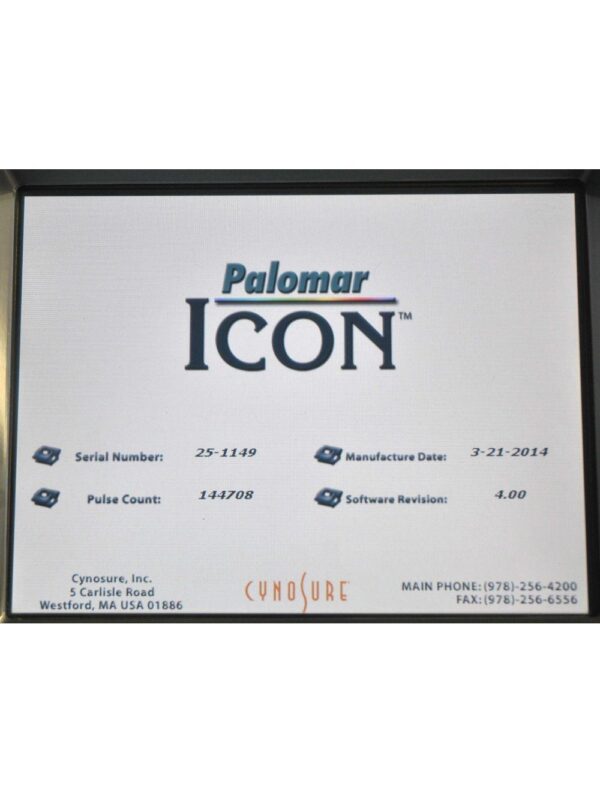 Palomar Cynosure ICON Cosmetic IPL Laser w/3 IPL Handpieces & 1 1540 HP - (2014)