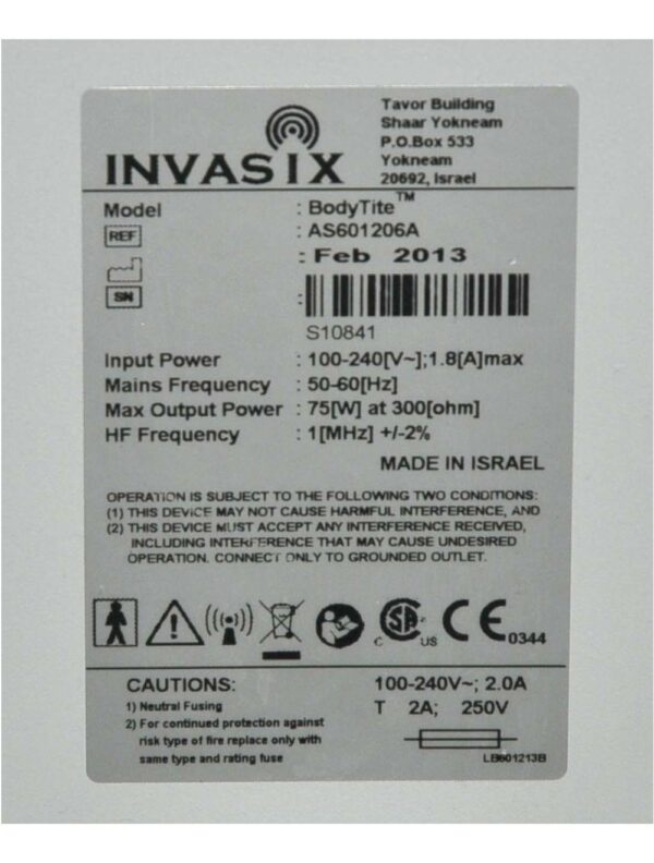2013 Invasix BodyTite Fractora TiteFX BodyFX Fractional Restore Skin INMODE