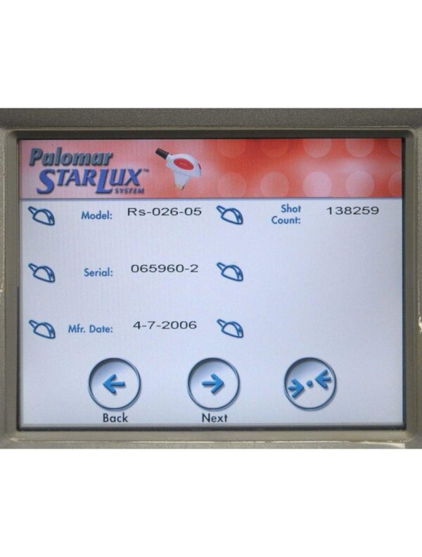 2006 Palomar StarLux 300 IPL Laser System - w 2 HandPieces LuxRs LuxG Lux Rs G