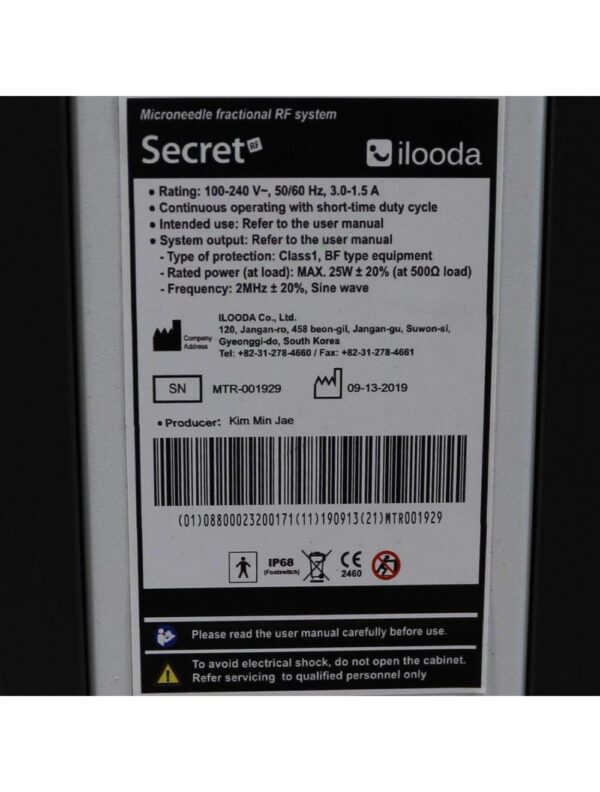 2019 Cutera Ilooda Secret™ RadioFrequency Microneedling RF Wrinkles Scars Aging