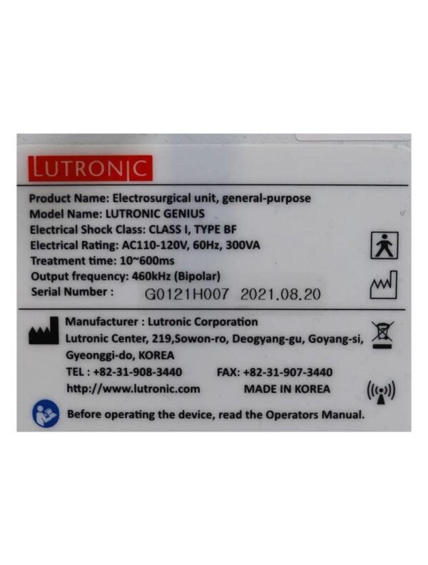 2021 Lutronic Genius Intelligent Focused RF Radio Frequency Microneedling System